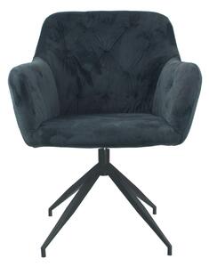 Scaun rotativ VELEZA NEW, gri inchis/negru, stofa catifelata/metal, 6