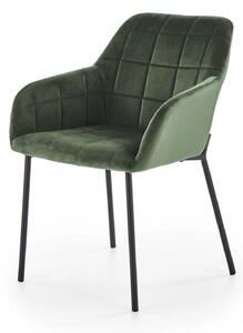 Scaun K305, verde inchis/negru, stofa catifelata/metal, 58X57X80 cm