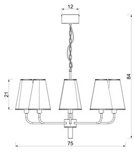 Candelabru suspendat pe lanț TORTOLA 8xE14/15W/230V bej