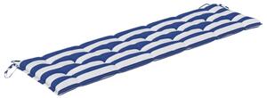 Pernă de bancă dungi albastre și albe 180x50x7 cm textil oxford