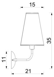 Lampă de perete GRENADA, 2x E14, 15W, 230V, bej