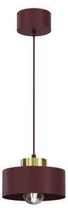 Lustră suspendată pe cablu MARTI 1xE27/15W/230V vișiniu/auriu