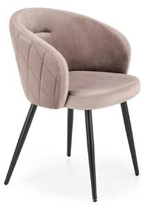Scaun K430, bej/negru, stofa catifelata/metal, 61x54x77 cm