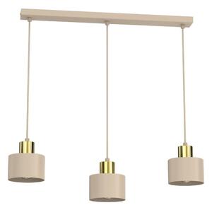 Lustră suspendată pe cablu PARKLA 3xE27/15W/230V bej/auriu
