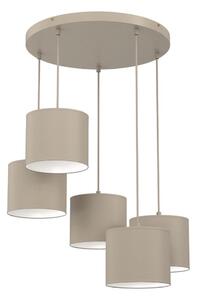 Lustră suspendată pe cablu ARDEN 5xE27/15W/230V diam. 44 cm, bej