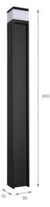 Lampă de exterior VESPER 1xG9/5W/230V IP44 80 cm neagră