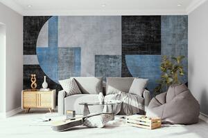 Fototapet O piesă de artă în alb și albastru și negru, Fototapet designer, Fototapet populare, w07878v1 - Tapeko.ro