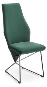 Scaun tapitat K485, verde inchis, stofa catifelata, 44x63x96 cm