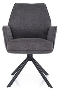 Scaun rotativ HUGO, gri inchis/negru, stofa clasica/metal, 58x46x90 cm