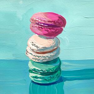 Ilustrație Macarons, Key and Sea