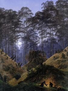 Reproducere The Forest under Moonlight (Vintage Fantasy Landscape) - Casper David Friedrich
