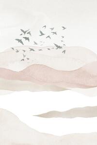 Ilustrație Mountains in pink 3, Sally Ann Moss