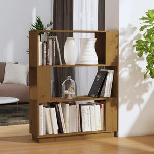 Bibliotecă/Separator cameră, maro miere, 80x25x101 cm, lemn