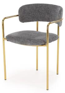 Scaun K537, gri/auriu, stofa clasica/metal, 54x56x76 cm