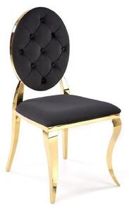 Scaun K556, negru/auriu, stofa catifelata/metal, 48x52x96 cm