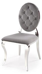Scaun cromat K555, gri/argintiu, stofa catifelata/metal, 48x52x96 cm