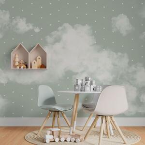 Tapet Norii stil scandinav minimalism verde culoare, Fototapet Cer, w08036v3 : Uwalls.ro
