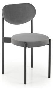 Scaun tapitat K509, gri, stofa catifelata, 42x48x80 cm