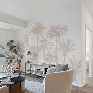 Tapet Palmieri tropicali oază minimă, Fototapet Natură, w08111 : Uwalls.ro