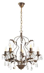 Lustră pe lanț TERESA 5xE14/6W/230V bronz ONLI