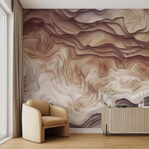 Tapet hartă topografică 3D cu contururi de relief în tonuri roz deschis, Fototapet 3D, Fotomurale 3D Forme geometrice, w01337 : Uwalls.ro
