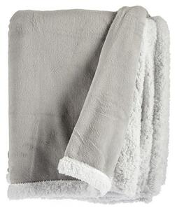 Gift Decor Pătură din material polar gri deschis alb (130 x 170 cm)