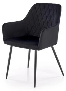 Scaun tapitat negru K558, stofa catifelata/metal, 59x60x86 cm