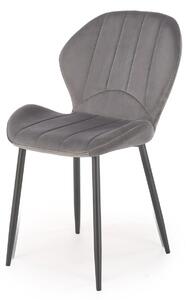 Scaun K538, gri/negru, stofa catifelata/metal, 48x57x85 cm