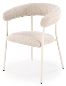 Scaun K557, bej deschis/alb, stofa clasica/metal, 60x54x75 cm