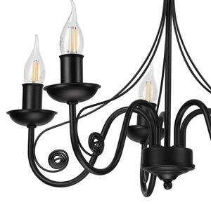 Lustră pe lanț DONATO 5xE14/40W/230V negru