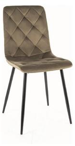 Scaun JERRY, verde maslin/negru, stofa catifelata/metal, 45x39x91 cm