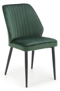 Scaun tapitat K432, verde inchis, stofa catifelata, 48x57x85 cm