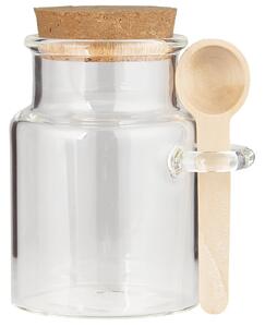 IB Laursen Recipient din sticla pentru alimente WOODEN SPOON cu capac de pluta si lingura 140 ml