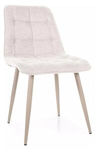 Scaun CHIC, bej deschis - Brego 22, stofa clasica/metal, 50x58x88 cm
