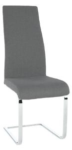 Scaun AMINA, gri inchis/crom, textil/metal, 44x46x110 cm
