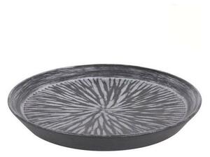 BigBuy Home Farfurie pentru desert stoneware lotus negru porțelan (ø 20,5 x 2,5 cm)