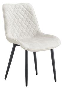 Scaun ZAINA TIP 1, crem/negru, stofa catifelata/metal, 50x64x84 cm