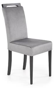 Scaun CLARION 2, gri/negru, stofa catifelata/lemn, 42x58x97 cm
