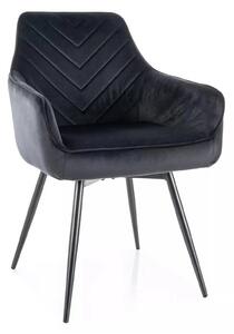 Scaun SERVIO, negru - Bluvel 19, stofa catifelata/metal, 55x58x88 cm