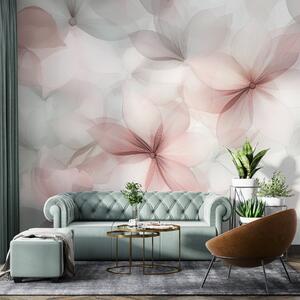 Tapet Compoziție florală, culori moi roz și gri, model floral, Fototapet 3D, Fototapet 3D Flori, w01446v1 : Uwalls.ro