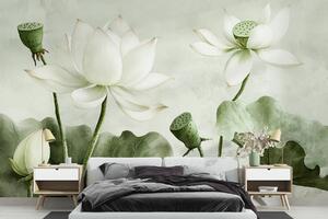 Fototapet Lotus înflorit în nuanțe subtile, Populare fototapet, Populare fototapet, w01445v2 - Muralas.ro