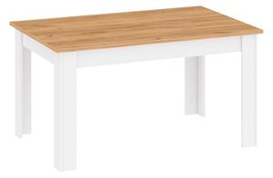 Masa extensibila LANZETTE S, stejar/alb, DTD laminat, 135/184x86x76 cm