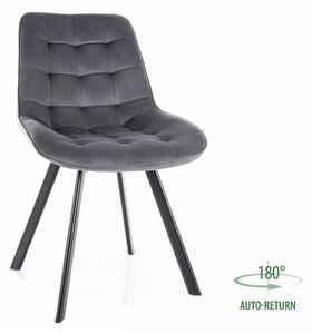 Scaun MONTI, gri - Bluvel 14, stofa catifelata/metal, 51x60x88 cm