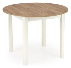 Masa bucatarie rotunda RINGO, stejar/alb, PAL furniruit, 102/142x102x7