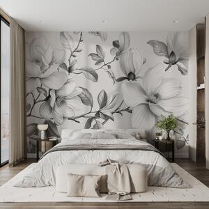 Tapet Eleganță monocromă magnolie, Fototapet Flori, w01429 : Uwalls.ro