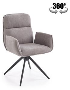 Scaun K574, gri/negru, stofa catifelata/otel, 60x60x88 cm