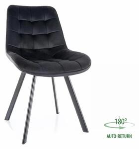 Scaun MONTI, negru - Bluvel 19, stofa catifelata/metal, 51x60x88 cm