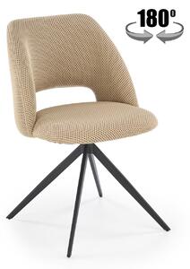 Scaun rotativ K546, bej/negru, panza/metal, 52x60x79 cm