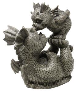 Statueta de gradina cu dragoni Mamica si puiul, 29 cm