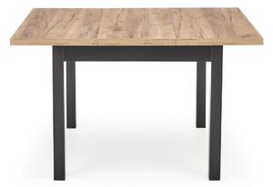 Masa bucatarie extensibila lemn TIAGO, stejar/negru, 90/125x90x77 cm
